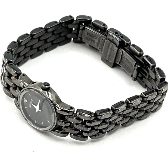 Seiko 1N00-0DB0 Black Annodized Ladies Watch 6.5" Works - Picture 2 of 9